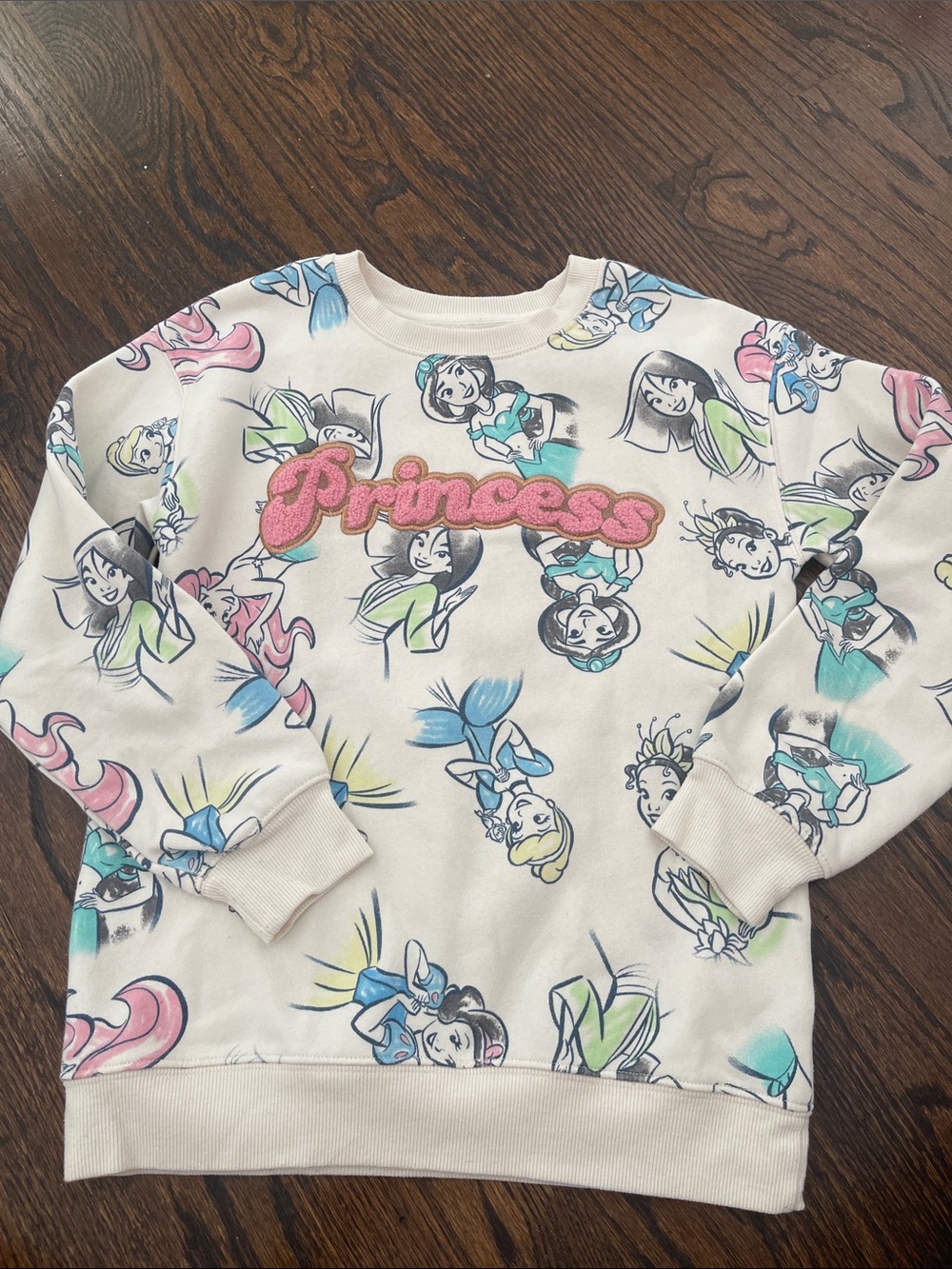 Disney Cream Sweatshirt with Pastel Princess Accents